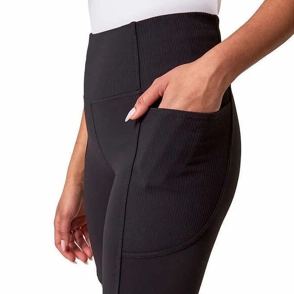 Mondetta Womens Small Black Biker Short High Rise Ribbed Moisture Wicking Active - Picture 12 of 14